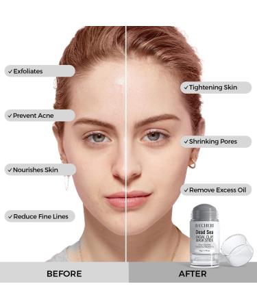 BACHERI Dead Sea Mud Mask for Face - Pore Reducer, Acne & Blackhead Treatment | Deep Cleansing & Moisturizing Dead Sea Mask Stick - Buy Online on GoSupps.com
