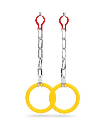 SereneLifeHome 2 Clamping Hoops Gymnastic Bar - Monkey Ring Outdoor Backyard Ninja Line Accessories Set, Durable Ninja Rings, Gymnastic Rings, Ring Bell, Equipment for Kids - ACCSLGYMBAR20