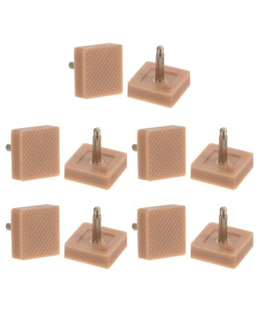 HARFINGTON 5 Pairs TPU Kitten Heel Tips Shoes Replacement Tap Caps for Women High Heels 3mm Pin 16mm Square Heel Repair Caps Beige Beige 3mm