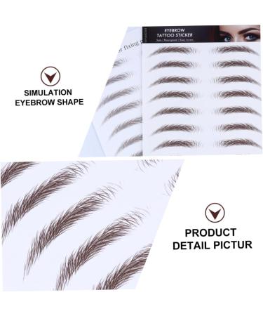 Housoutil 4pcs Eyebrow Stickers False Eyebrows Sticker Hair Water Transfer Eyebrow Sticker 6d Mold Modify 21x15cm Brown - Buy Online on GoSupps.com