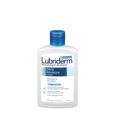 Lubriderm Daily Moisture Hydrating Unscented Body Lotion with Vitamin B5 for Normal to Dry Skin Non-Greasy and Fragrance-Free Lotion 6 fl. oz Unscented 6 Fl Oz (Pack of 1)
