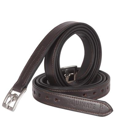 Equinate Leather Stirrup Leathers Superior with Stainless Steel Buckles 140 Brown
