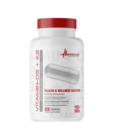 Metabolic Nutrition Vitamin D3 + K2 Bone and Heart Health Formula Immune Support 90 Veggie Caps Max Dose