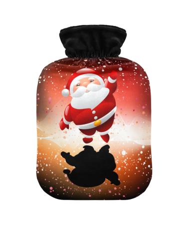 Hot water bottle with cover Santa Claus soft warm for winter bed hand neck and shoulders 2 l
