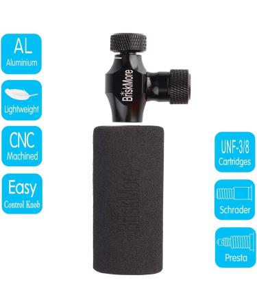 BriskMore CO2 Inflator or 12PCS X 16g CO2 Cartridges for Bike Tires, Presta and Schrader Valve Compatible, Bike Tire Pump for Mountain and Road Bicycles, Included Insulated Sleeve A:CO2 Inflator Head - Buy Online on GoSupps.com