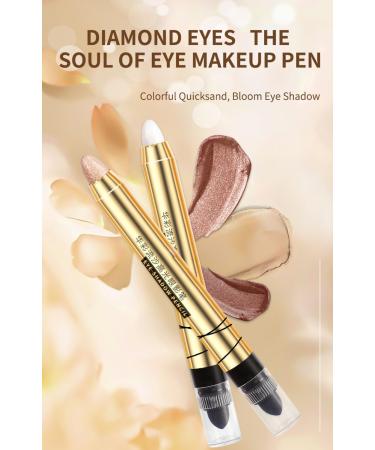 Eyeshadow Stick and Sponge Makeup Brush Smooth Cream Shimmer Eyeshadow Pencil Waterproof Eyeshadow Highlighter Stick Makeup Highlights (07) - Buy Online on GoSupps.com