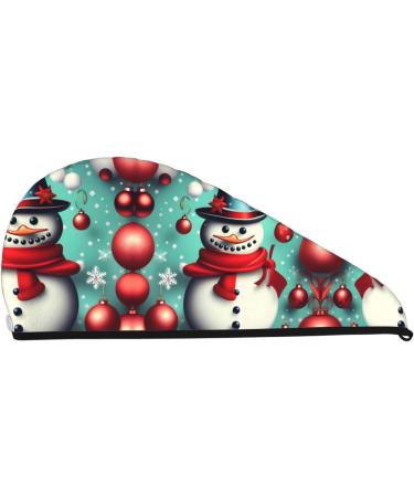 Merry Christmas Day Coral Velvet Dry Hair Cap | Ideal for Home Travel Pool Parties & More - Buy Online on GoSupps.com