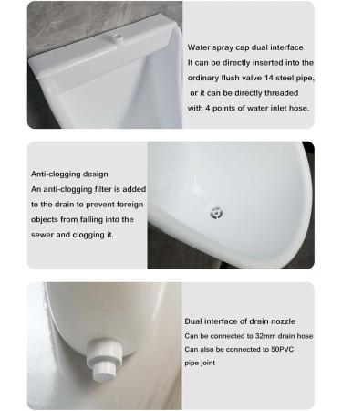 Wall Mount Plastic Urinals Urine Diverter for Men Simple Urinals Efficiency Washout Urinal Public Toilets Waterless Urinals with Hose Outdoor Construction Site Temporary Urinal Black Surface Mounted Surface mounted Black - Buy Online on GoSupps.com