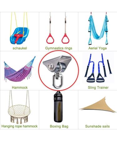 BeneLabel 2Pcs Quiet Stainless Steel Swing Hanger - 360 Rotation - 1000 LB Capacity for Swing, Hammock, Chair, Sandbag - Buy Online on GoSupps.com