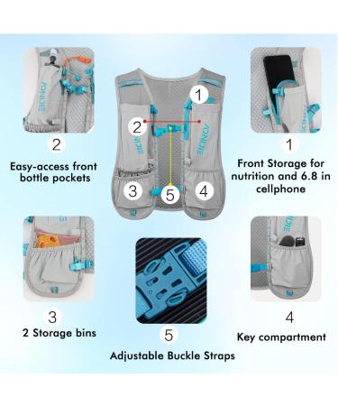 Geila Running Hydration Vest | Lightweight Breathable Marathon Trail Rucksack - Optimal Outdoor Sport Backpack in Black - Buy Online on GoSupps.com