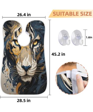 Abstract Tiger Beard Bib Apron | Men's Beard Hair Catcher | Perfect Gift for Father's Day Anniversary & Christmas | Includes 2 Suction Cups - Buy Online on GoSupps.com