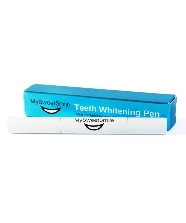 MySweetSmile Teeth Whitening Pen - Helps Remove Tooth Stains & Yellowing Without Pain or Sensitivity - Travel-Friendly Teeth Whitener - Pap-Based Enamel-Safe Formula - Contains No Peroxide - 2mL Gel