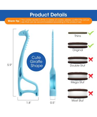 AIEVE Giraffe Cookie Dunker for Oreo - Chocolate Chip Dunking Holder & Spoon Fork Set - BPA-Free - Buy Online on GoSupps.com