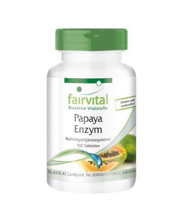 Fairvital | Papaya Enzyme Tablets - HIGH DOSE - VEGAN - 100 Tablets - with Papain Amylase and Protease - Buy Online on GoSupps.com