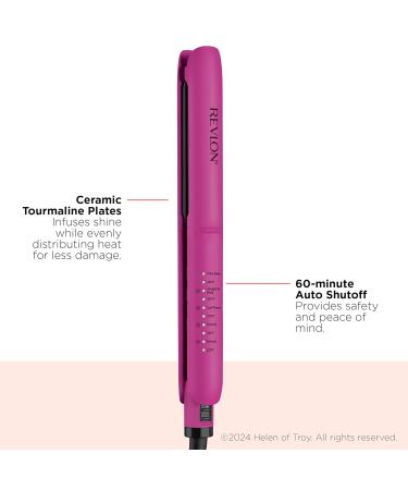 Revlon Easy Heat 1 Precision Flat Iron - Ceramic Tourmaline Hair Straightener | 5 Temp Settings for Healthy Smooth Hair - International Shipping Available - Buy Online on GoSupps.com