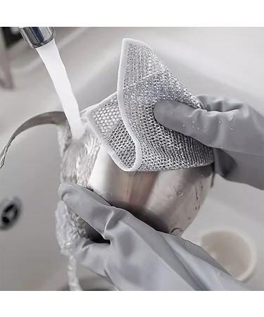 6 Pack Metallic Wire Tea Towels - Reusable Soft Kitchen Cleaning Tools | Square Multifunctional Towels for Home & International Shipping - Buy Online on GoSupps.com