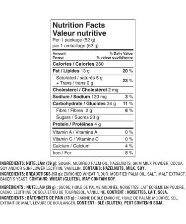 NUTELLA & GO! Snack Packs Chocolate Hazelnut Spread with Breadsticks Perfect Bulk Snacks for Kids 52 Grams Pack of 12 Nutella & GO! 12 Pack - Buy Online on GoSupps.com