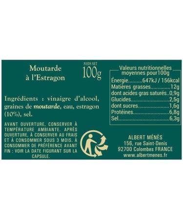 ALBERT MENES AM - Mustards - Tarragon Mustard 100g - Buy Online on GoSupps.com