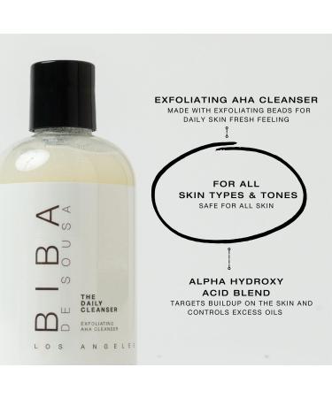 BIBA DE SOUSA Daily Cleanser - Exfoliating Face & Body Wash for Normal Oily Blemished Skin | Illuminates & Refines Skin (8 oz) - International Shipping Available - Buy Online on GoSupps.com