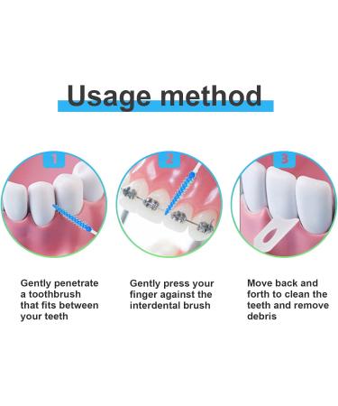 TSHAOUN 200 Interdental Brushes - Perfect for Tight Spaces | Portable Oral Care & Dental Floss Sticks (Blue) - Buy Online on GoSupps.com