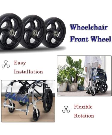 Wheelchair Front Wheel 5Inch 6Inch 8Inch Wheelchair Front Wheels Manual Wheelchair Replacement Wheels Solid Wheels 1 Pair/Black/6Inch(5Inch) 5Inch Black - Buy Online on GoSupps.com