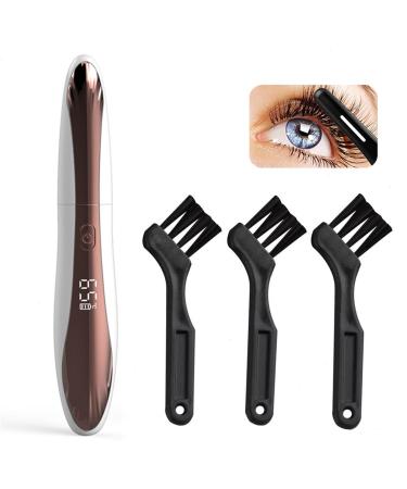 Heated Eyelash Curler Effective Electric Eyelash Curlers Enhanced Dual-Function Brush Head Eyelash Curler Rapid Heating & Long-Lasting Curl#White