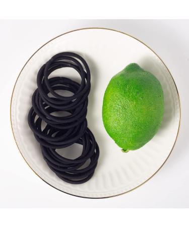 100PCS 4MM Black Elastic Hair Ties Ponytail Holders - 2 Inch Diameter Bands for Medium to Thick Hair - Curly Hair - Women or Men - Buy Online on GoSupps.com