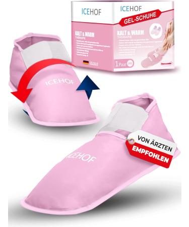 IceHOF cooling socks (1 pair) gentle fabric-cooling shoes with gel cold therapy for feet toes in chemo therapy Rheumatism ice socks chemo-OneSize unisex pink cooling shoes