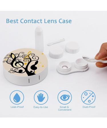Musical Tree Notes Contact Lens Case - Portable Travel Box with Mirror for Easy Lens Storage - Buy Online on GoSupps.com