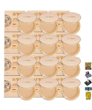 12 Hrs Long Lasting Light Texture Sewa Primer Foundation Finish Compact Semi-Matte Cover Oil Control # No.02 Nature Beige Set 12 By Beautygoodshop Get Free For You Beauty Gifts