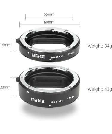 Auto Focus Macro Extension Tube Set for Nikon Z-Mount - 11mm & 18mm Tubes for Z5, Z6, Z6II, Z7, Z7II Mirrorless Cameras - Buy Online on GoSupps.com