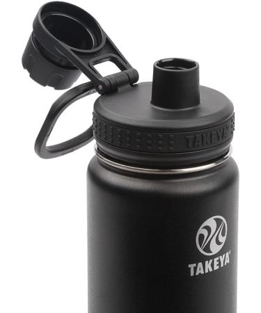 Takeya Actives Insulated Stainless Steel Water Bottle 24 oz - Onyx - Buy Online on GoSupps.com