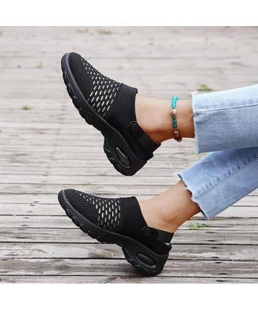 Women's Diabetic Orthopedic Sandals - Air Cushion Slip-On, Size 10, Black - Buy Online on GoSupps.com