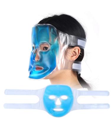 Ice Cooling Gel Face Mask for Fatigue Relief | Blue Full Face Mask for Swollen Eyes Dark Circles Headaches & Migraines International Shipping - Buy Online on GoSupps.com