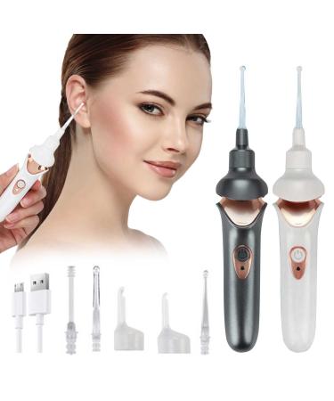 Electric Ear Cleaner with Light & Vacuum Suction Ear Cleaning Kit USB Charging Ear Wax Remover Ear Wax Sucker for Kids & Adults (A black) black A