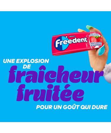 FREEDENT - Strawberry flavored chewing gum without sugars - Large size containing 30 packs of 10 dragees - 420 g - Buy Online on GoSupps.com