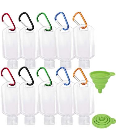 Travel Bottles with Keychain 2oz50ml Portable Plastic Travel Bottles - Leakproof Squeeze Bottles with Flip Cap - Empty Refillable Containers for Hand Sanitizer Conditioner Body Wash Liquid etc 10PC