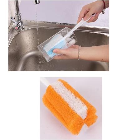 3 Pcs Soft Sponge Bottle Cleaning Brushes Feeding Bottle Scrubber with Plastic Handle for Glass Decanter Feeding-Bottle Wine Bottle - Buy Online on GoSupps.com