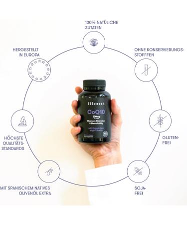 Coenzyme Q10 200 mg - 120 Soft Capsules with Organic Extra Virgin Olive Oil | 100% Natural Non-GMO Gluten-Free | Zenement - Buy Online on GoSupps.com