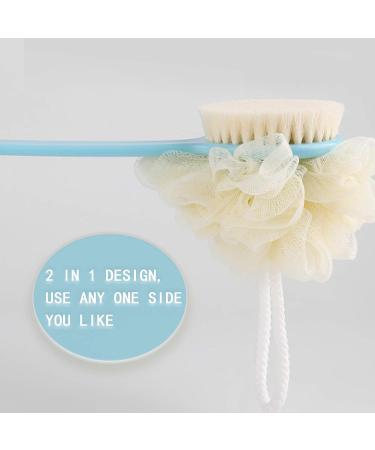 Long Handle Loofah Back Scrubber Shower Brush for Skin Exfoliation - Men and Women - Buy Online on GoSupps.com