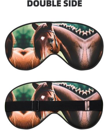 SSIMOO Two Horses Soft Sleep Eye Mask - Breathable Travel Eye Patch for Women Perfect for Relaxation Black - Buy Online on GoSupps.com
