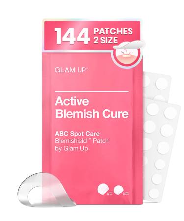 Glam Up Hydrocolloid Acne Pimple Zit Patches - Invisible Ultra Thin Spot Cover for Fast Healing, Absorbing and Blemish Treating, Vegan-friendly (144 Count / 2 Sizes) 144 Count (Pack of 4)