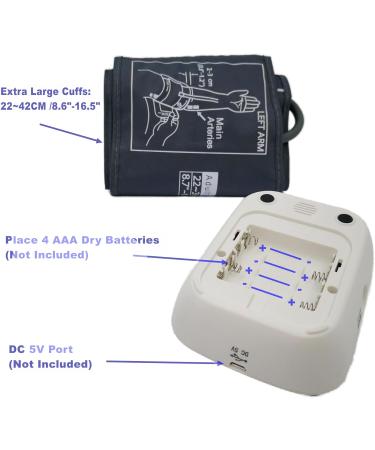 Buy Upper Arm Blood Pressure Monitor with Extra Large Cuffs | Accurate & Easy-to-Use | Home BP Machine 2x99 Memories - International Shipping Available - Buy Online on GoSupps.com