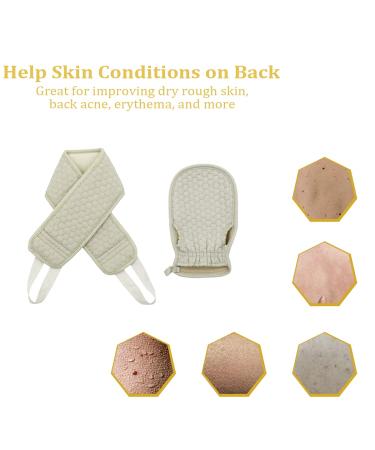 CAPLINK Exfoliating Back Scrubber & Gloves Set for Shower | Bath Body Scrubbers for Men & Women | Deep Clean Your Skin | 32.3 x 3.5 - Buy Online on GoSupps.com