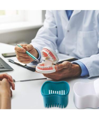 Denture Bath Case with Basket - Denture Cleaning Box and Soaking Cup for False Teeth - Retainer Holder and Cleaner Container (B) - Buy Online on GoSupps.com