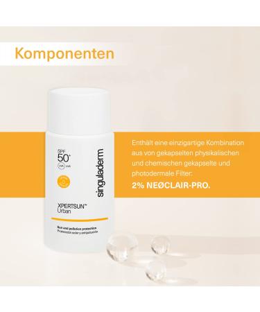 Singuladerm Xpertsun Urban Face Sunscreen SPF 50+ | 50ml Waterproof Sun Protection Against Pollution & Dark Spots - Buy Online on GoSupps.com