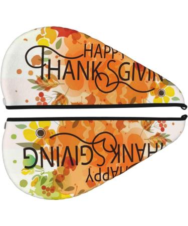 Happy Thanksgiving Microfiber Hair Towel | Soft Super Absorbent Coral Velvet Wrap for Long Curly & Thick Hair - Buy Online on GoSupps.com