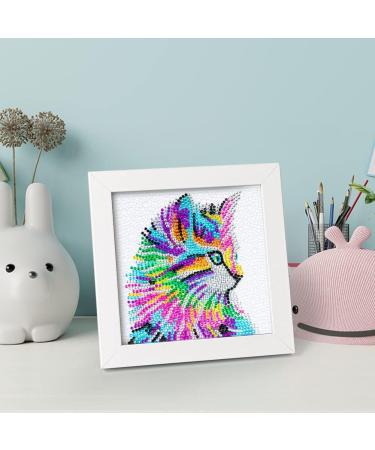 Labeol 5D Diamond Painting Kit for Kids - Full Drill Art Crafts with Wooden Frame | Ages 6-12 | Colorcat Design | 6x6 Inch Home Wall Decoration - Buy Online on GoSupps.com