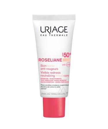 Uriage Roseliane CC Cream SPF30 - Extrait de Ginseng - Masque les Rougeurs Unifie le Teint Apaise Durablement - Cr me Visage Teint e - Non Com dog ne - Convient aux Peaux Sensibles Rougeurs - 50ml