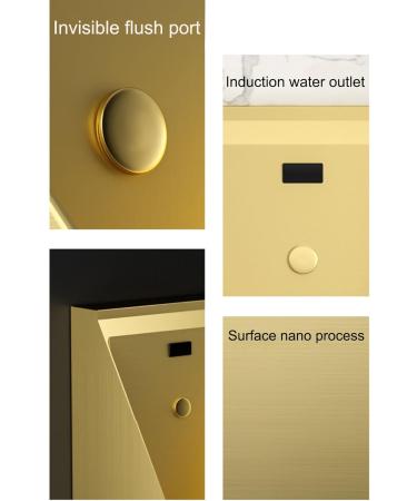 Automatic Sensor Urinal Toilet Washout Urinal Wall Mounted Intelligent Touchless Urinal Flush Valve Auto Urinals Flushing Set (Gold) - Buy Online on GoSupps.com